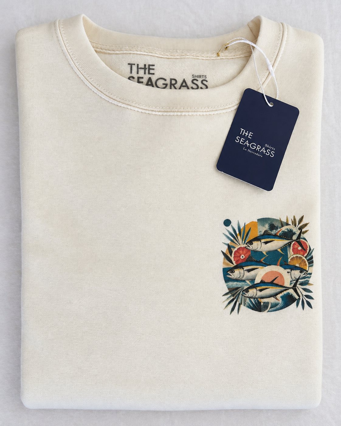 Sudadera TUNA FRUTTI Vintage de algodón orgánico con etiqueta The Seagrass Shirts