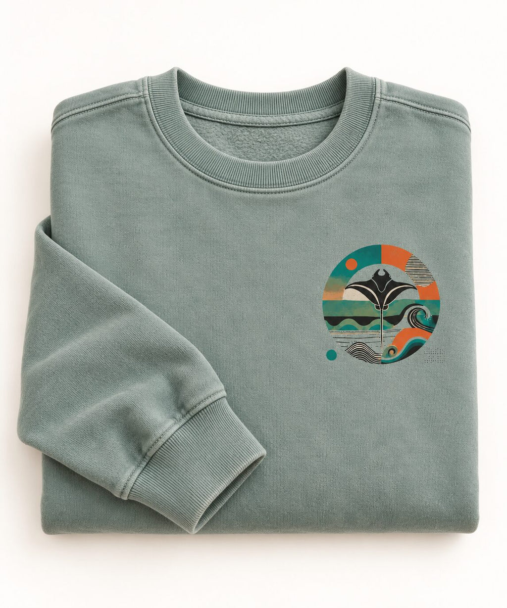 Sudadera RAYA Sage doblada, vista frontal