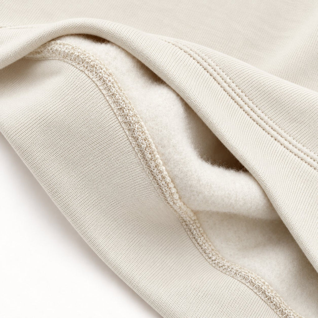 Detalle de la felpa interior cepillada de la sudadera TUNA FRUTTI Vintage