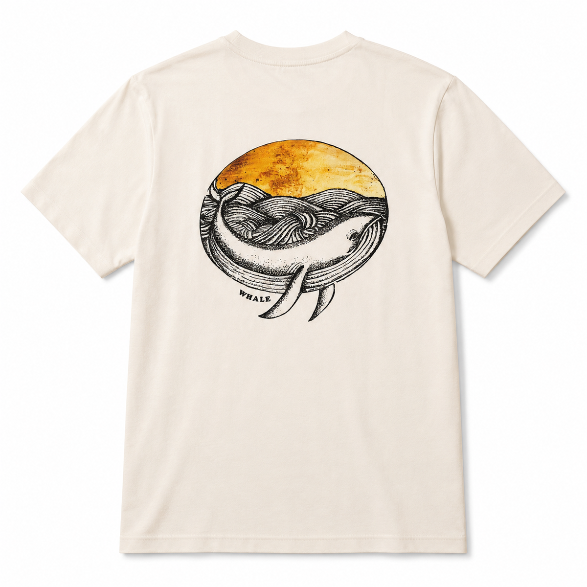 Camiseta BALLENA ART de algodón orgánico - diseño de ballena en espalda