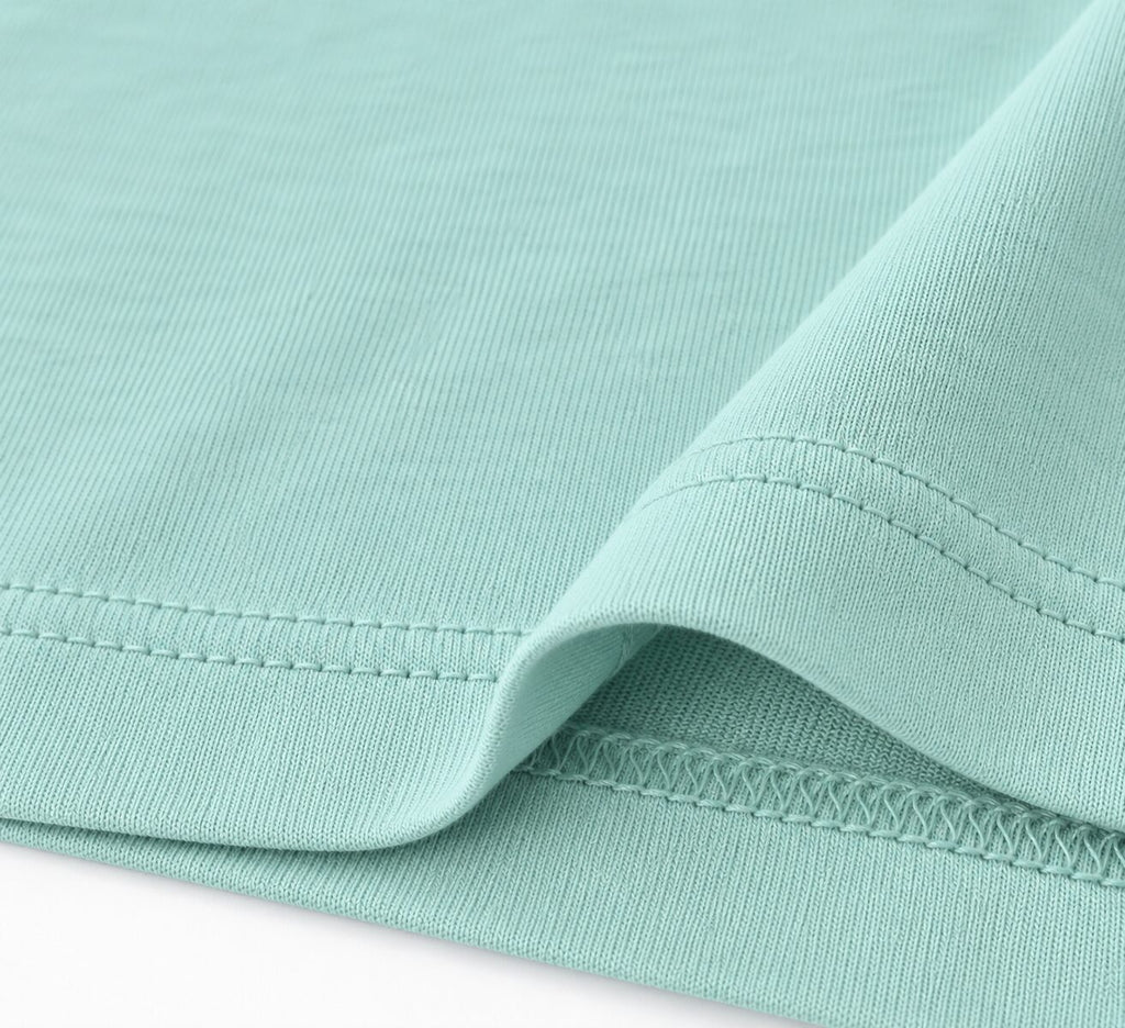 Camiseta 3 CACHALOTES Menta – detalle del tejido
