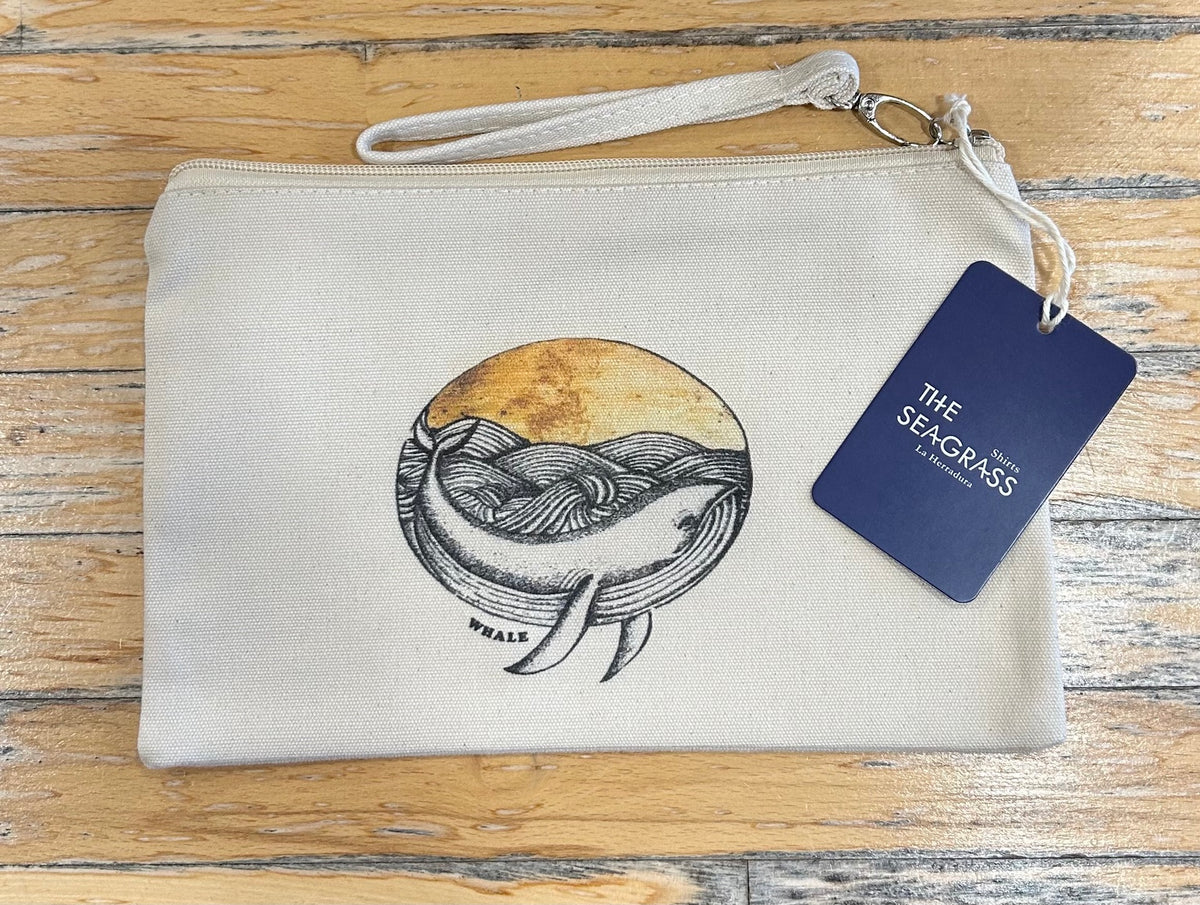 Monedero Ballena Art de algodón natural con pulsera desmontable