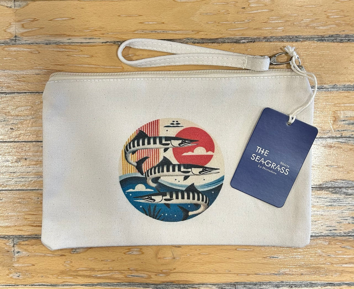 Monedero Barracudas de algodón natural con pulsera desmontable