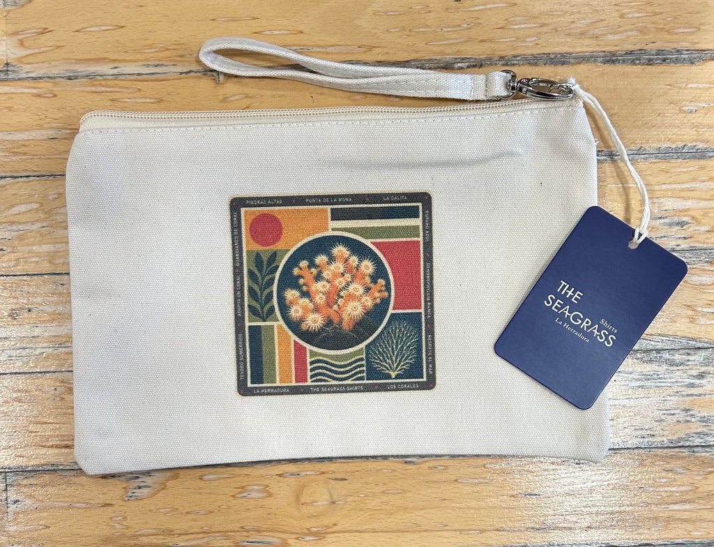 Monedero Coral de algodón natural con pulsera desmontable