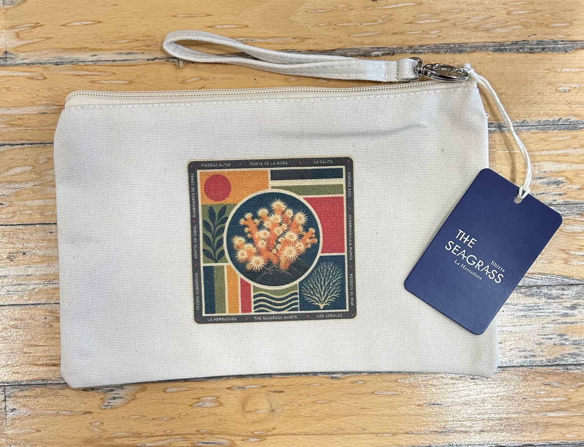 Monedero Coral de algodón natural con pulsera desmontable