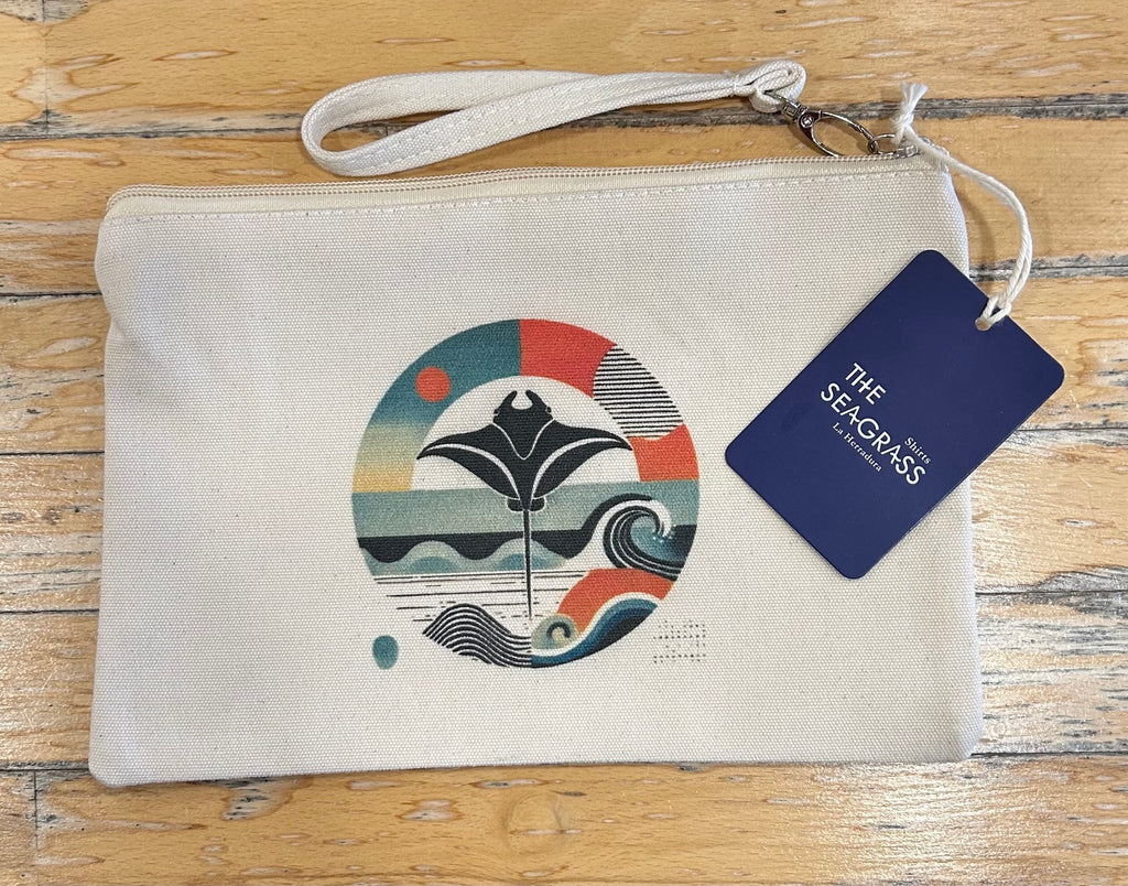 Monedero Raya de algodón natural con pulsera desmontable