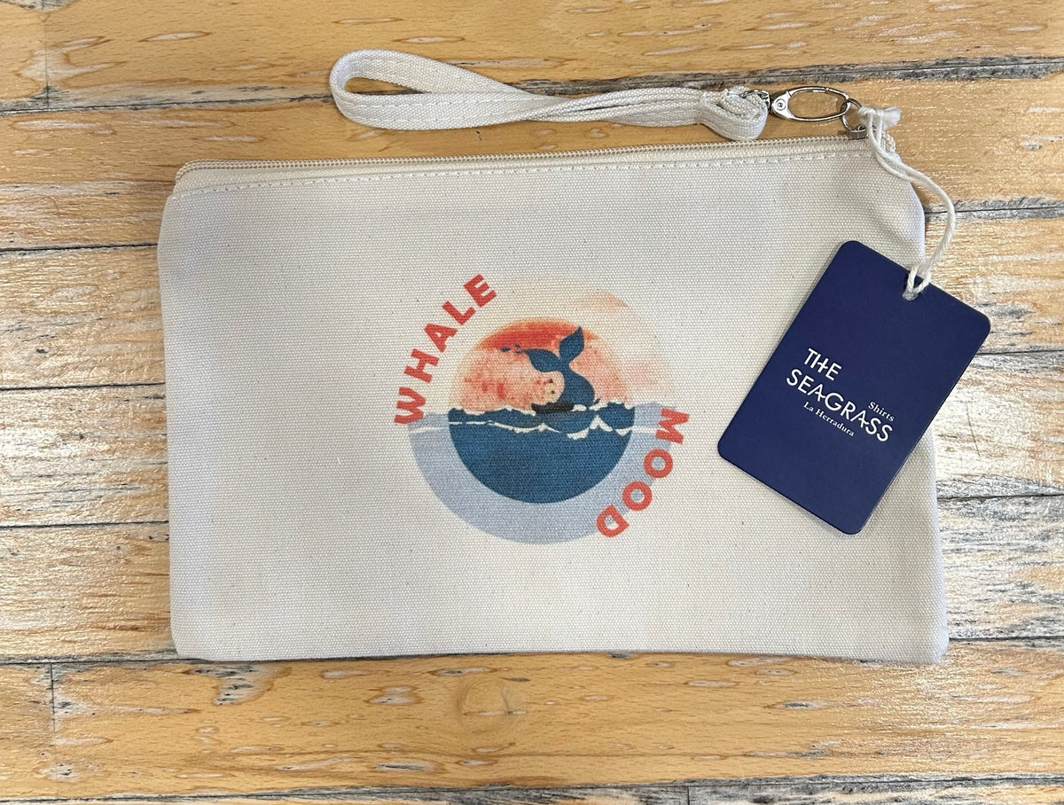 Monedero Whale Mood de algodón natural con pulsera desmontable